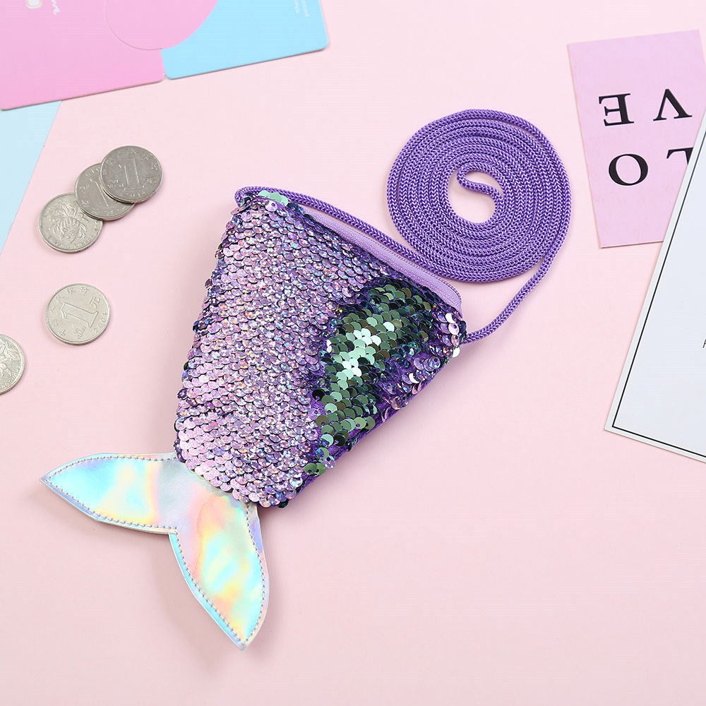 Wholesale Polyester Kids Mermaid Sequin Small Wallet